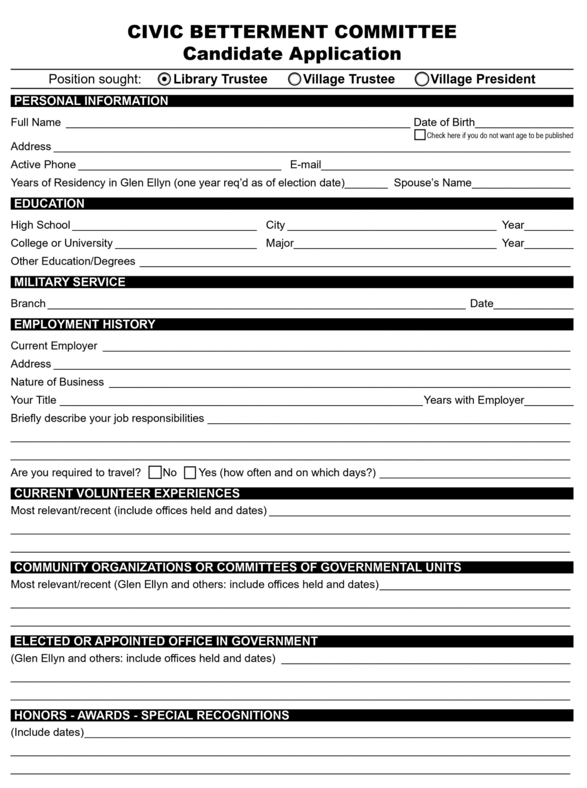 application form